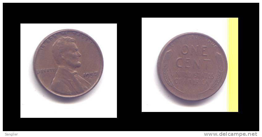 CENT LINCOLN 1957 D - 1909-1958: Lincoln, Wheat Ears Reverse