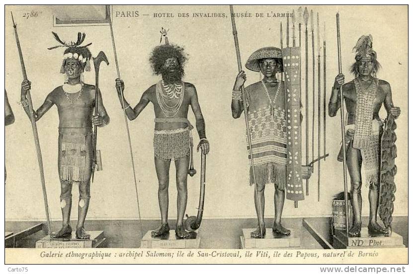 PARIS 75 - MUSEE - Ethnographie - Archipe Salomon - Ile San Cristoval - Ile Viti - Ile Papous - Bornéo - Guerriers Armes - Museos