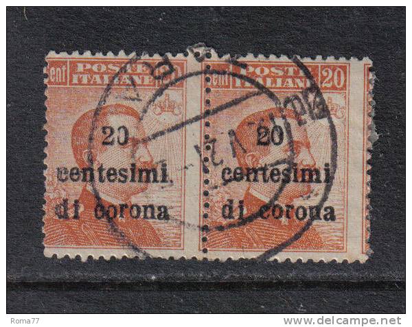 SS5916 - TRENTO & TRIESTE , Coppia Del N. 5 Con Dent Spostata. Annullo ZARA - Trento & Trieste