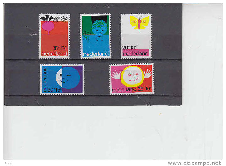 PAESI BASSI  1971 - Yvert  938/42** - Infanzia - Unused Stamps