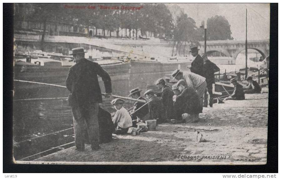 PECHEURS PARISIENS..BISCUITS GEORGES.... ECRITE....‹(•¿•)› - Fishing