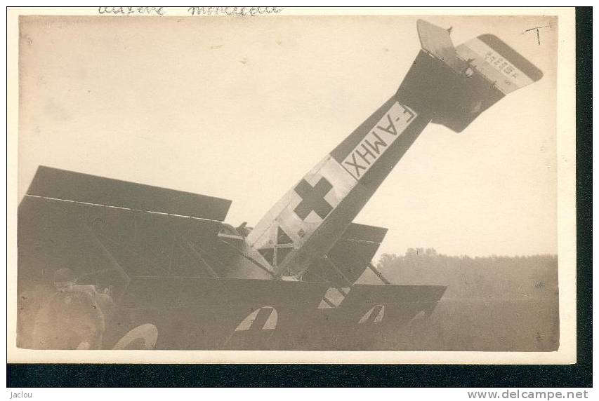 AERODROME AUXERRE MONETEAU APPAREIL HANRIOT DE 1927 PROPRIETE DE AERO CLUB DE L´YONNE REF 2542 - Ongevalen