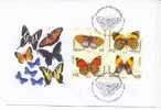 URUGUAY 2007 FDC COVER Butterfly Insect Set - Vlinders