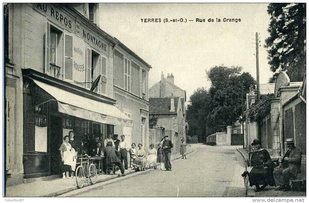 91 - ESSONNE - YERRES - RUE De La GRANGE - CAFE RESTAURANT TABAC - MAISON ROUSSE - BELLE CARTE NEUVE - Yerres