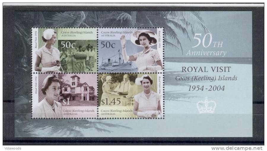 Isole Cocos - Serie Nuova In Foglietto: 50° Anniversario Della Visita Della Regina Elisabetta II° - Isole Cocos (Keeling)