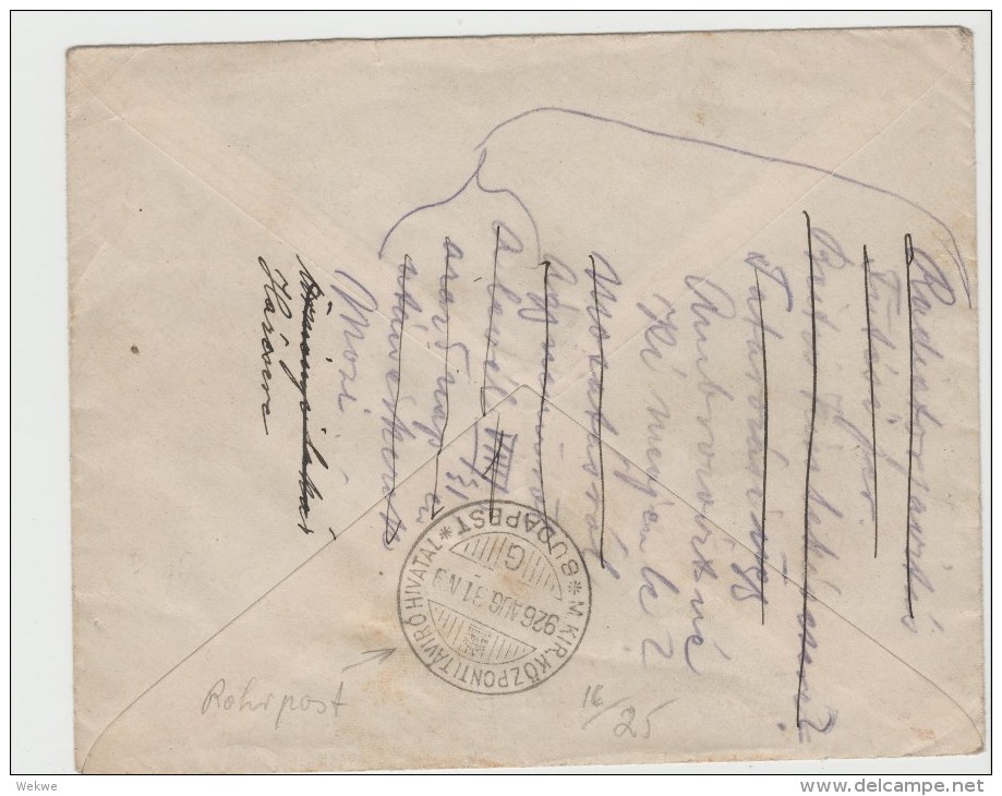 Yu013/  JUGOSLAWIEN - Alexander 4D. Rotorange (3 X),Expres- Einschreiben Nach Budapest 30.8.26 ) - Briefe U. Dokumente