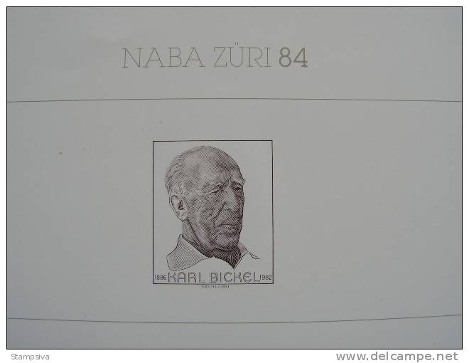 Naba 84  Black Print  Karl Bickel, - Blocks & Sheetlets & Panes