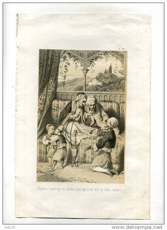 - SEIGNEUR REPRIS-JE , NE DOUTEZ-PAS QUE CE NE SOIT LE MÊME TURBAN . LITHO DU XIXe S. AVEC TEINTE DE FOND - Lithographies