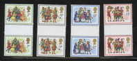 GB 1978 CHRISTMAS SET OF 4 GUTTER PAIRS NHM Folk Costumes Carol Singers Tudor Edwardian Victorian - Non Classés