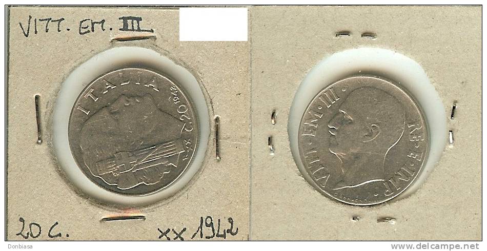 Vittorio Emanuele III, 20 Cent. 1942 XX (Impero) - 1900-1946 : Victor Emmanuel III & Umberto II