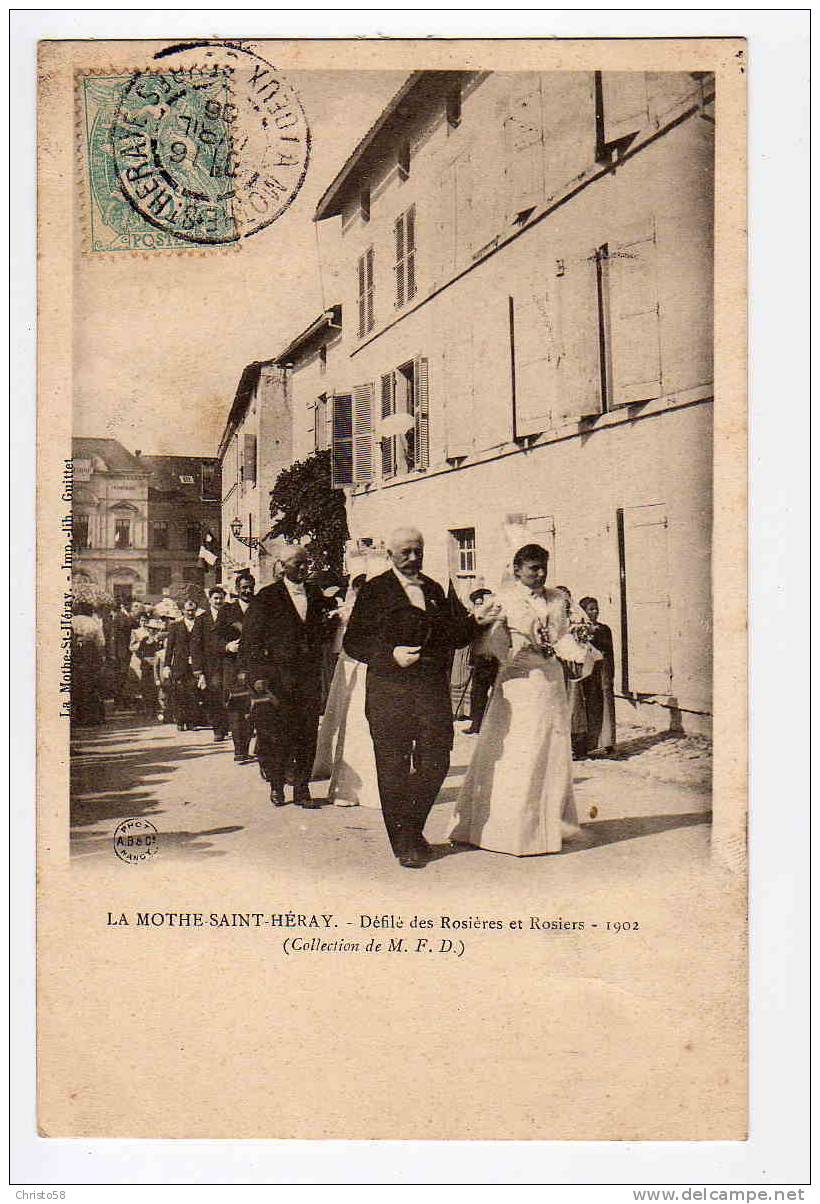 79  LA MOTTE SAINT HERAY  Défilé Des Rosières Et Rosiers  1902  Gros Plan   Animée - La Mothe Saint Heray