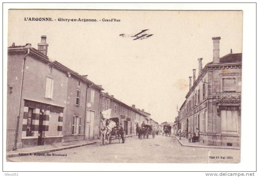 51 - GIVRY EN ARGONNE - GRANDE RUE TRES ANIMEE DILIGENCES - Givry En Argonne