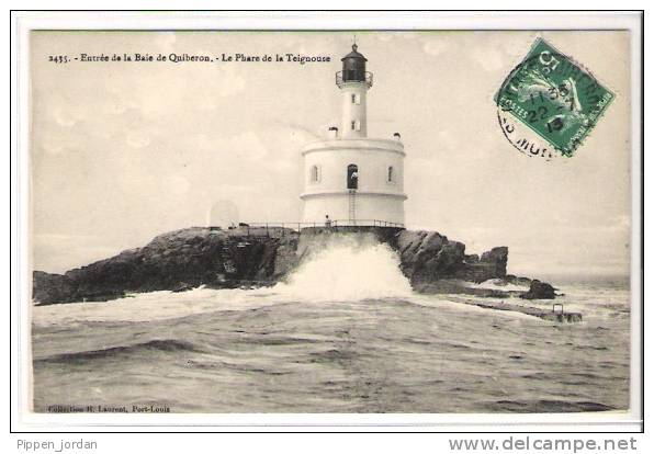 56 QUIBERON * Entrée De La Baie - Le Phare De La Teignouse * Belle CPA De 1913. - Lighthouses