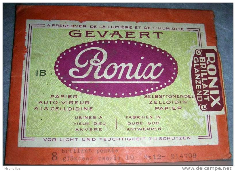 Photo Material,Gavaert,Ronix,Zelloidin Papier,Envelope,vintage - Supplies And Equipment