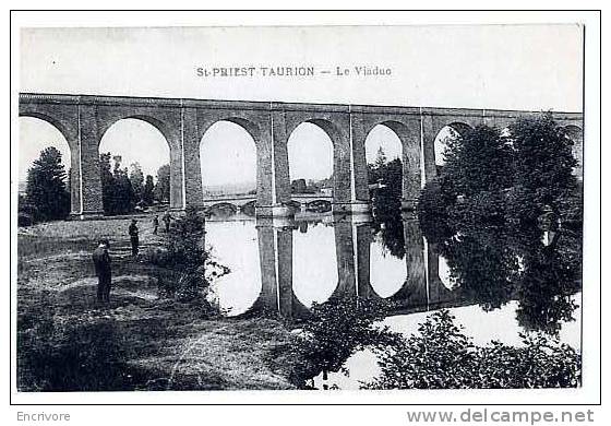 Cpa SAINT PRIEST TAURION Le Viaduc  -pecheurs A La Ligne - Saint Priest Taurion