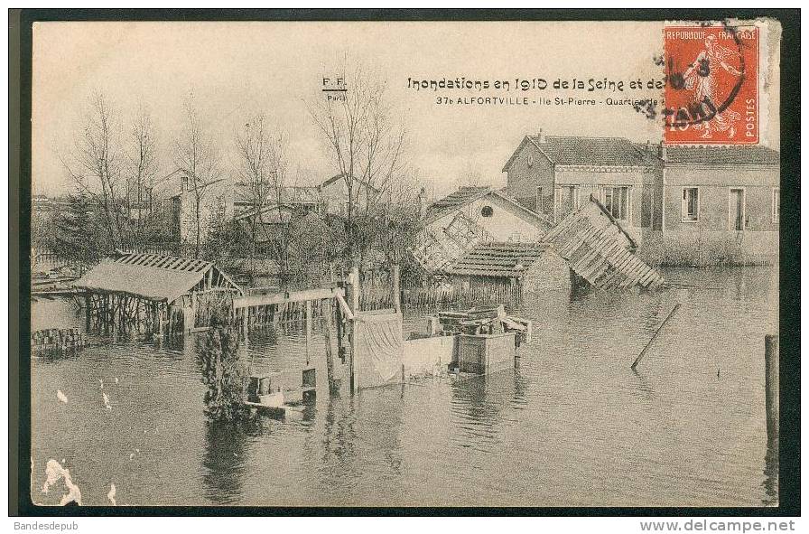 Alfortville (94) - Inondations De 1910 - Ile St Pierre - Quartier De L´ Europe ( F. F. 37b) - Alfortville