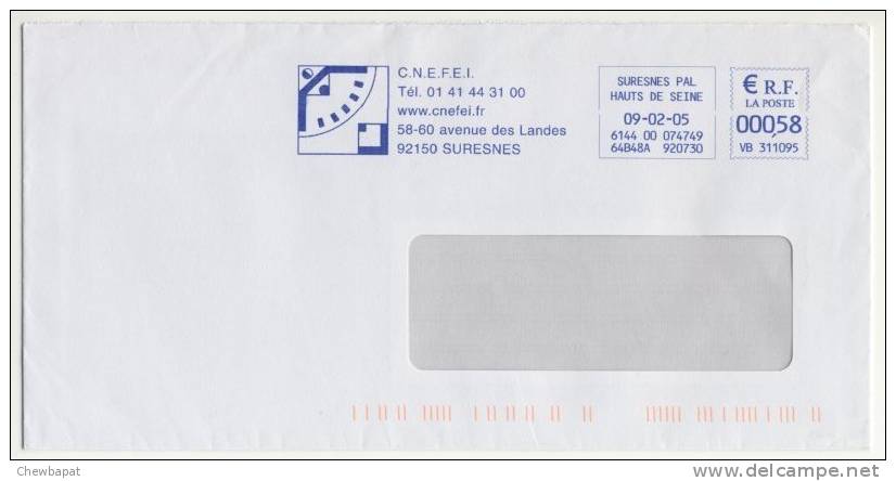 EMA Sur Enveloppe - Suresnes CNEFEI -  2005 - EMA (Empreintes Machines à Affranchir)