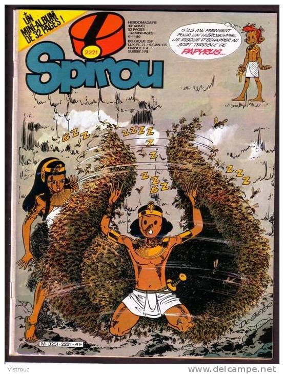 SPIROU N° 2221 - Année 1980 - Couverture "PAPYRUS" De DE GIETER. - Spirou Magazine