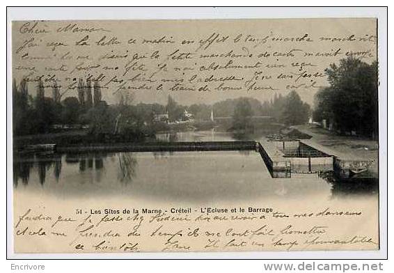 Cpa Les Sites De La Marne N° 54 - CRETEIL - Ecluse Et Barrage - A Breger Freres - Creteil