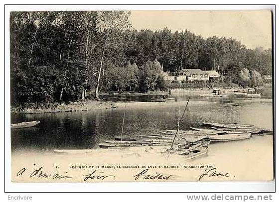 Cpa Les Sites De La Marne N° 4- Baignade De L Ile St Maurice- Charentonneau - A Breger Freres - Creteil