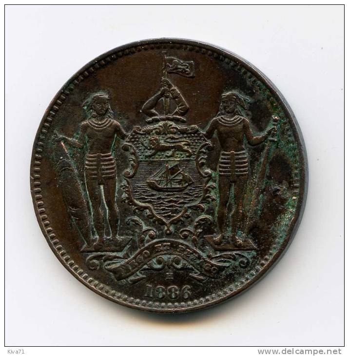 **RARE** ONE CENT " BRITISH NORTH BORNEO " 1886 - Colonie