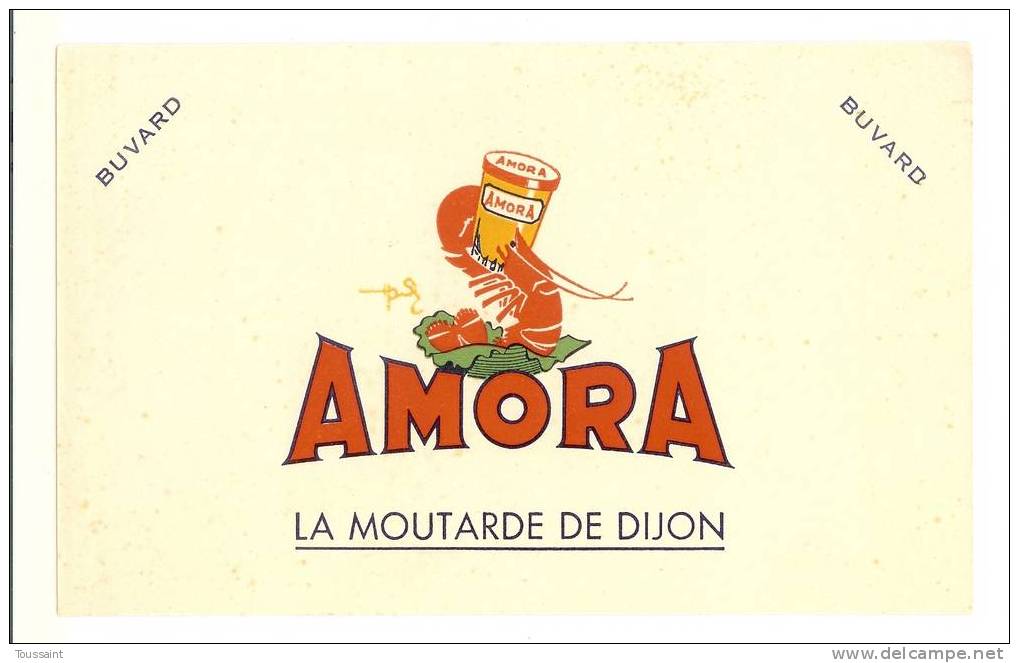 Buvard Amora: La Moutarde De Dijon, Langouste (07-3299) - Mosterd