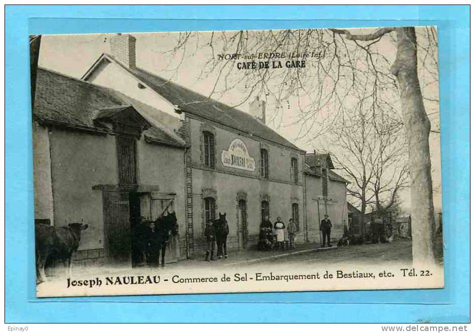 B - 44 - NORT SUR ERDRE - Commerce De Sel - Embarquement De Bestiaux - Café De La Gare - Joseph  Nauleau  - RARE - Nort Sur Erdre