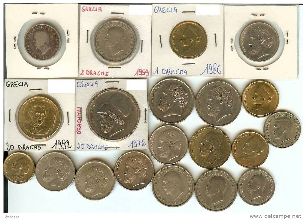 Grecia: Lotto 20 Monete Differenti - Griechenland