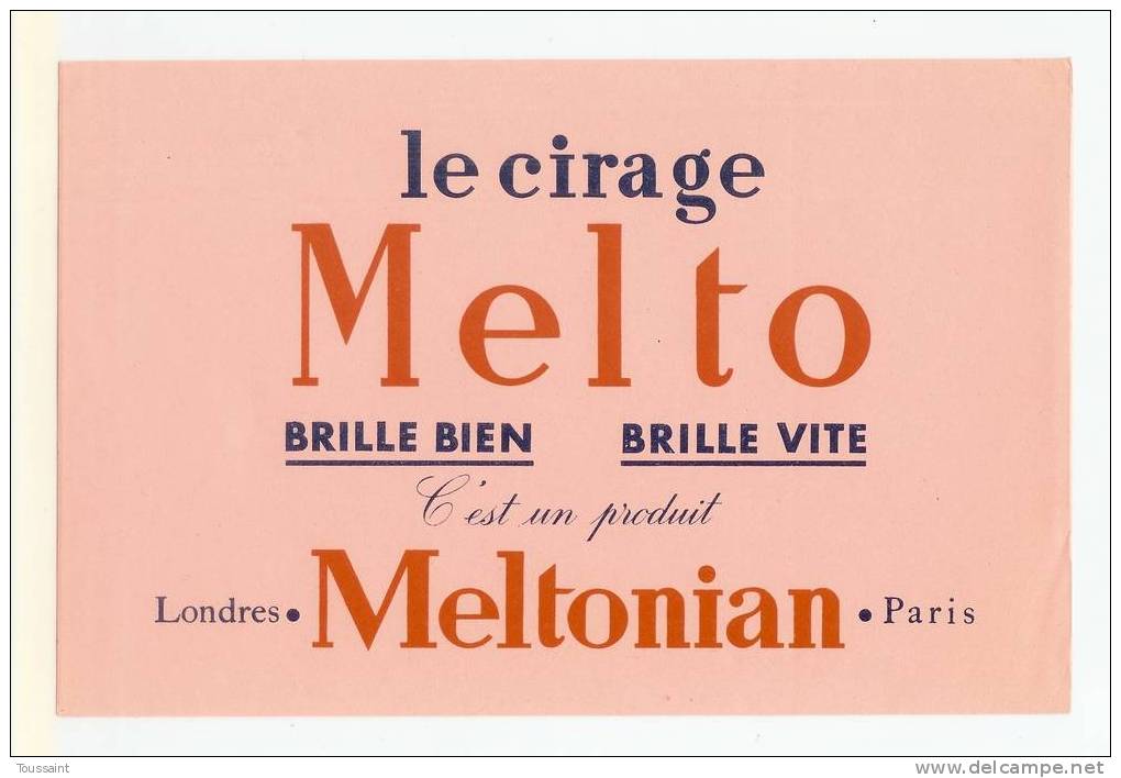 Buvard Melto: Cirage, Produit Meltonian (07-3323) - Schoenen