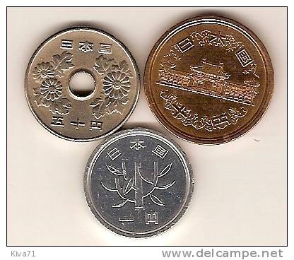 Monnaies "Japon" Lot De 3 - Japón
