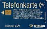 @+ Allemagne : P05 - 12DM - 03/91 - P & PD-Series: Schalterkarten Der Dt. Telekom