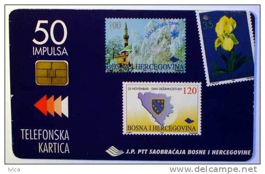 BOSNIA - 001 Stamps - 50 Imp - 50.000 - 1997 - The First Bosnian Phonecard - Bosnie