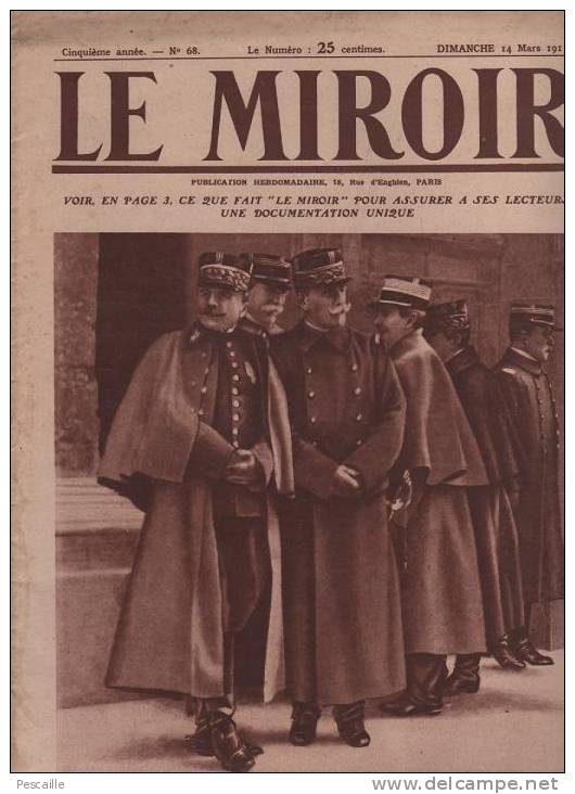 68 LE MIROIR 14 MARS 1915 - MORTIER DE 305 AUTRICHIEN - GARE FLESSINGUE - DARDANELLES - RUSSIE - ESPION - THEATRE ARMEE - Informations Générales