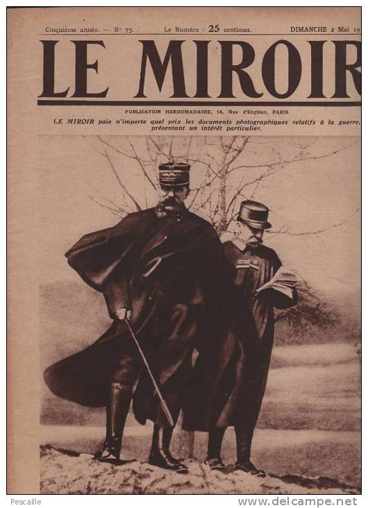 75 LE MIROIR 2 MAI 1915 - VAUQUOIS - HELIGOLAND - THANN - HIGHLANDERS - ROME ... - Informations Générales