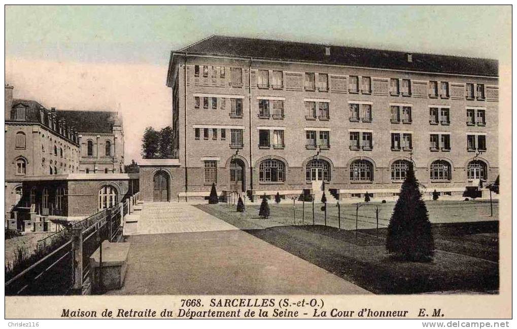 95 SARCELLES Maison De Retraite Du Département De La Seine  Beau Plan Colorisé - Sarcelles