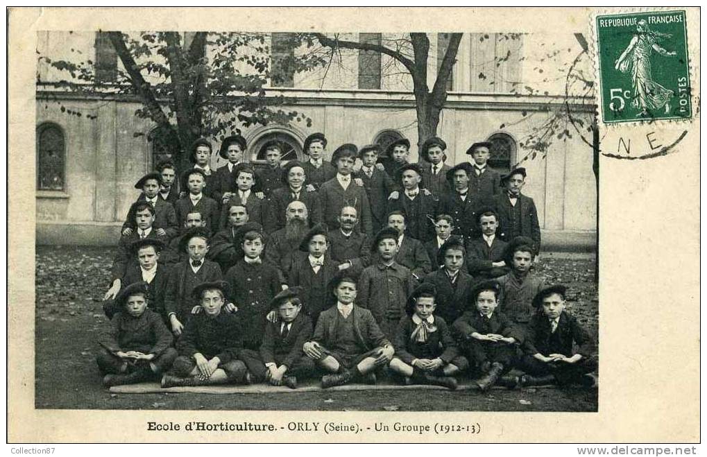 94 - VAL De MARNE - ORLY - ECOLE D´HORTICULTURE - UN GROUPE CLASSE 1912-1913 - Orly