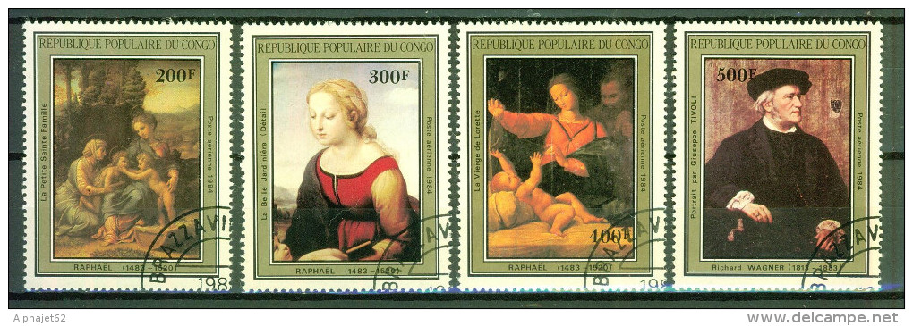 Maitres De La Peinture - CONGO - Raphael - Tivoli - Arts - Peinture - N° 316-317-318-319 - 1984 - Usados