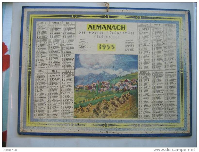 ALMANACH DES POSTES &TELEGRAPHES 1955 VILLAGE DE B.OISANS  ETAT VOIR SCANN PAS FACILE A TROUVER COMPLET AU VERSO - Tamaño Grande : 1941-60