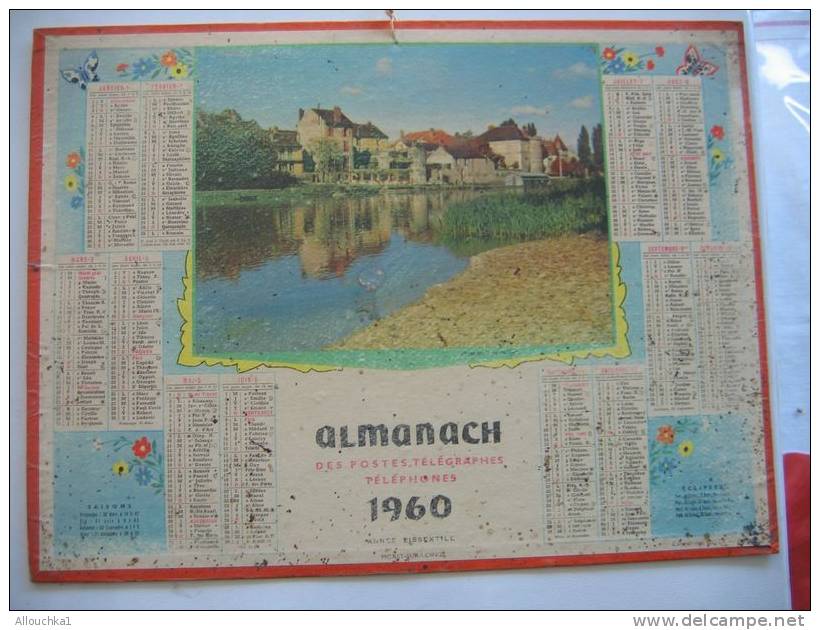 ALMANACH DES POSTES &TELEGRAPHES 1960 MORET SUR LOING   ETAT VOIR SCANN PAS FACILE A TROUVER COMPLET AU VERSO - Big : 1941-60