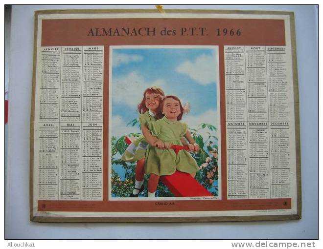 ALMANACH DES POSTES & TELEGRAPHES 1966 GRAND AIR    ETAT  VOIR SCANN PAS FACILE A TROUVER COMPLET - Tamaño Grande : 1961-70