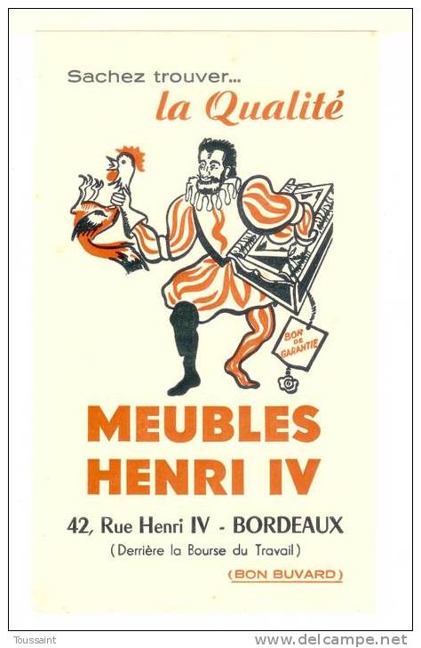 Buvard Meubles Henri IV: 42 Rue Henri IV à Bordeaux, Poule Au Pot (07-3339) - M