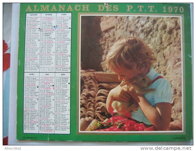 CALENDRIERS ALMANACH DES P.T.T. DOUBLES PHOTOS /COMPLET ETAT VOIR SCANN /1970  MER PLAGE CAMPAGNE LAPINEAU - Big : 1961-70