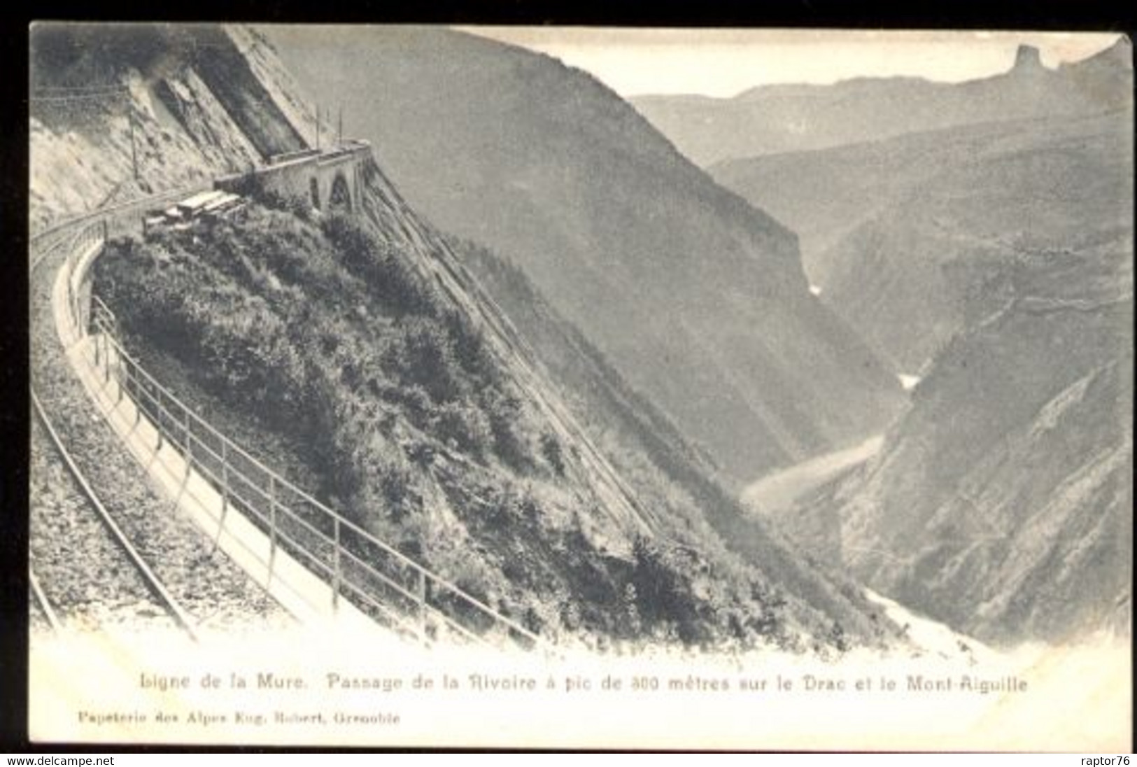 CPA Précurseur Non écrite 38 LIGNE DE LA MURE Passage De La Rivoire à Pic De 300m Sur Le Drac Et Le Mont Aiguille - La Mure