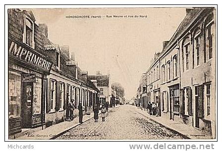 CPA 59 HONDSCHOOTE - Rue Neuve Et Rue Du Nord - Hondshoote