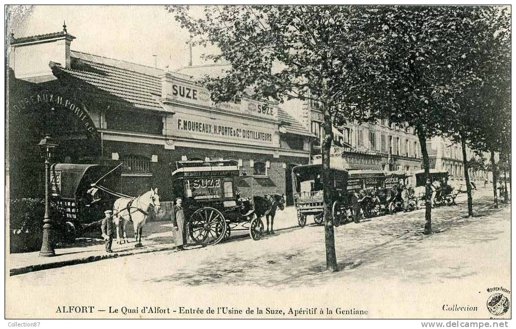 94 - VAL De MARNE - ALFORT - USINE SUZE - APERITIF à La GENTIANE - ATTELAGE De LIVRAISONS - Alfortville