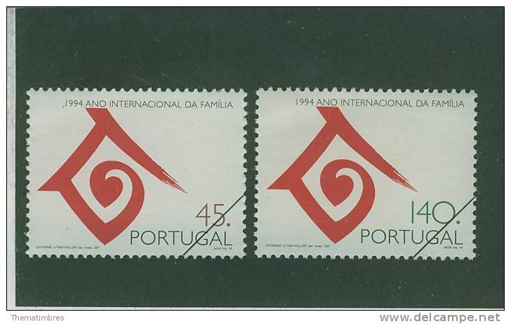 SPE0030 Specimen Année Internationale De La Famille Coeur Maison 1990 à 1991 Portugal 1994 Neuf ** - Unused Stamps