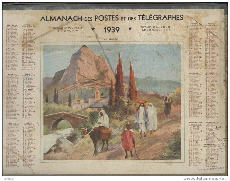 ALMANACH DES POSTES ET DES TELEGRAPHES...1939..‹(•¿•)› - Big : 1921-40