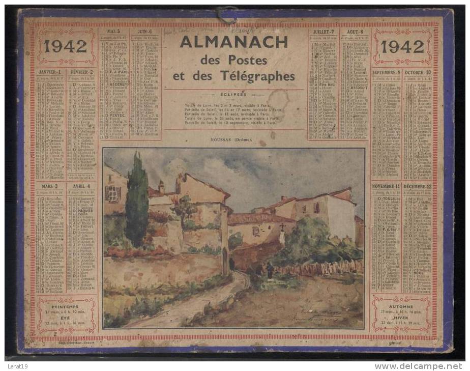 ALMANACH DES POSTES ET DES TELEGRAPHES...1942.‹(•¿•)› - Big : 1941-60