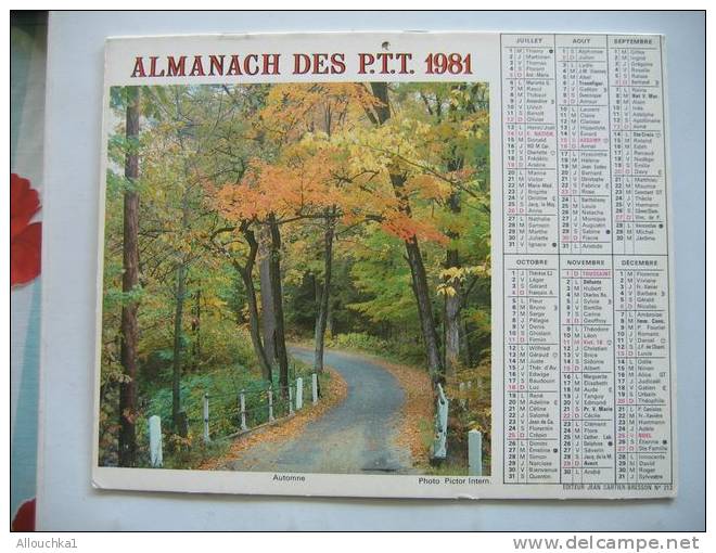 CALENDRIER ALMANACH DES P.T.T. DOUBLES PHOTOS  DE 1981 AUTOMNE/PRINTEMPS - Grossformat : 1981-90