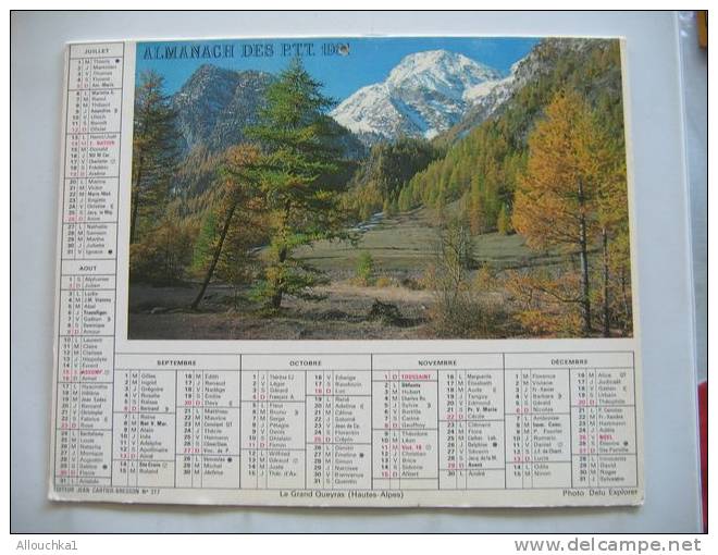 CALENDRIER ALMANACH DES P.T.T. DOUBLES PHOTOS  DE 1981 LES HOUCHES HAUTE SAVOIE  74 LE GRAND QUEYRAS  HAUTES ALPES 05 - Grand Format : 1981-90